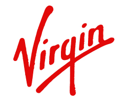 Virgin media logo on white background